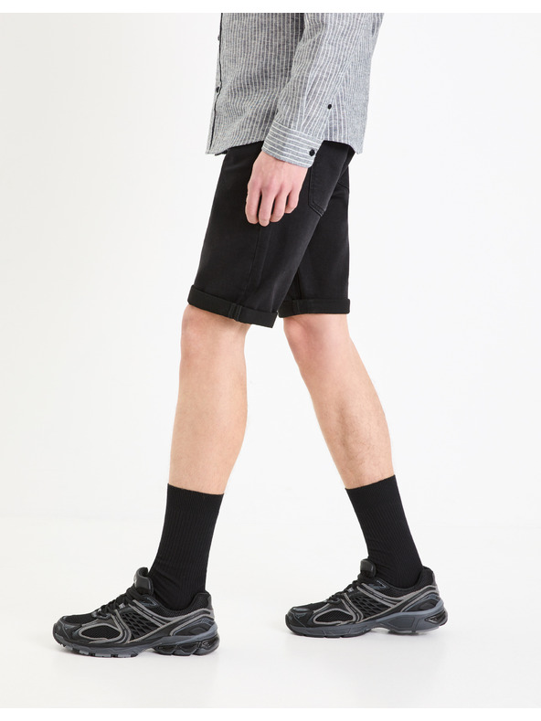 Celio Celio Boknitbm Crne muške traper kratke hlače