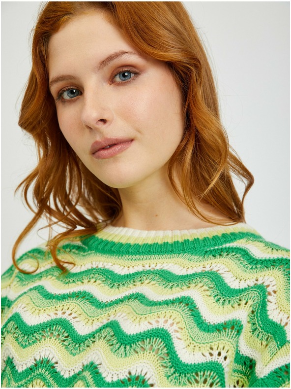 Orsay Žuto-zeleni ženski prugasti pulover ORSAY