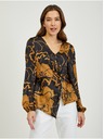 Orsay Smeđe-crna ženska satenska bluza cvjetnog uzorka ORSAY