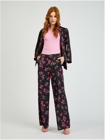 Orsay Crne ženske široke hlače cvjetnog uzorka ORSAY