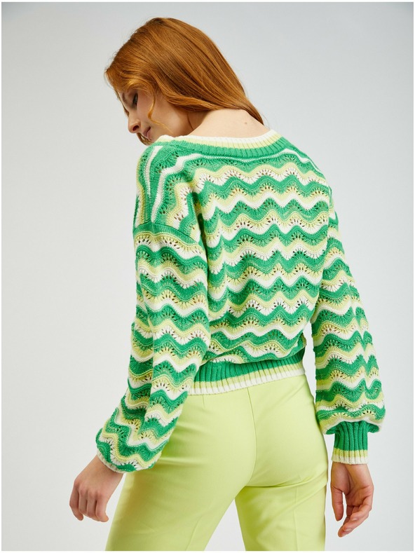 Orsay Zelena ženska prugasta vesta ORSAY