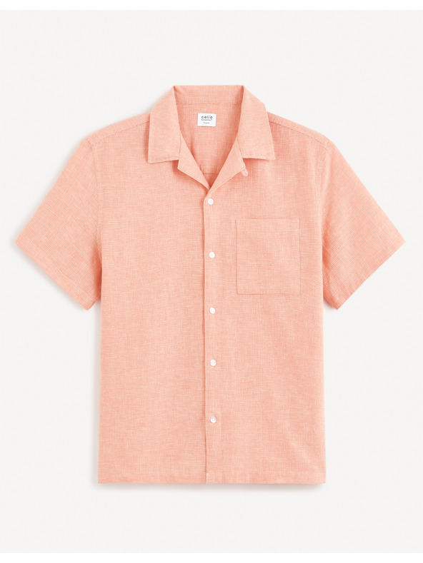 Celio Apricot muška lanena košulja Celio Fatext