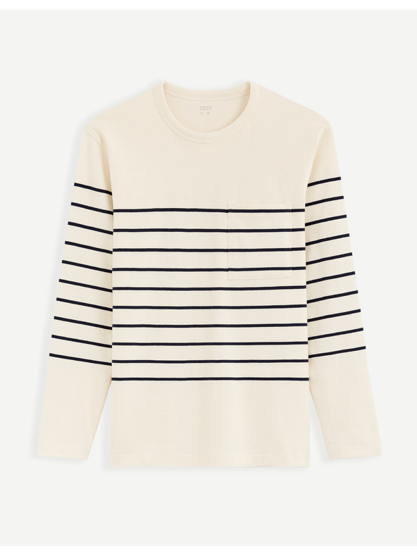 Celio Celio Veboxmlr krem ​​muška majica na pruge