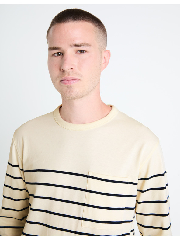 Celio Celio Veboxmlr krem ​​muška majica na pruge