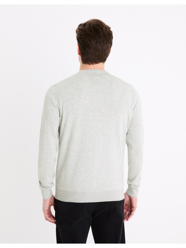 Celio Svijetlo sivi muški base džemper Celio Decoton