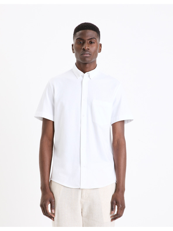 Celio Celio Barik bijela muška košulja kratkih rukava