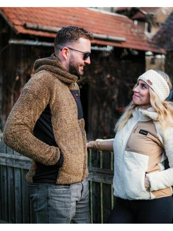 Kilpi Muška kosmatа flis dukserica s kapuljačom Kilpi NORKA-M Smeđa