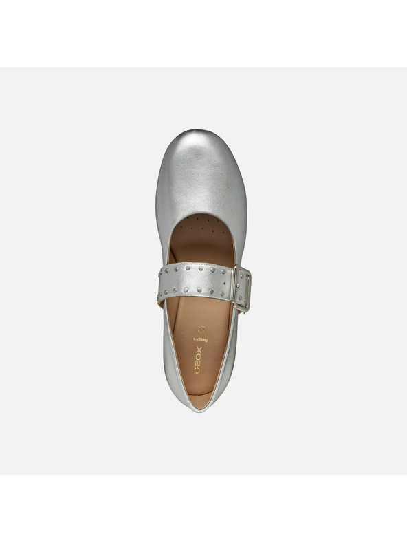 Geox Srebrne ženske balerine Geox New Palmaria