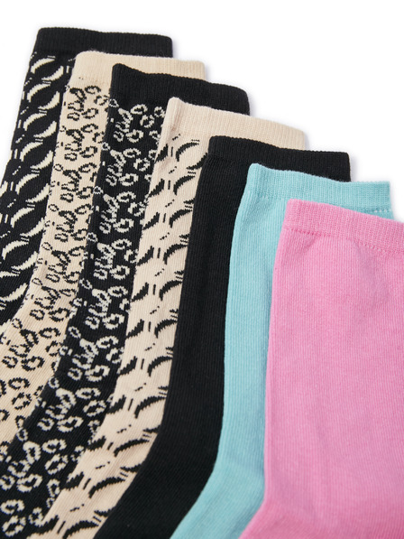 Orsay Set od sedam pari ženskih čarapa u bež i crnoj boji ORSAY