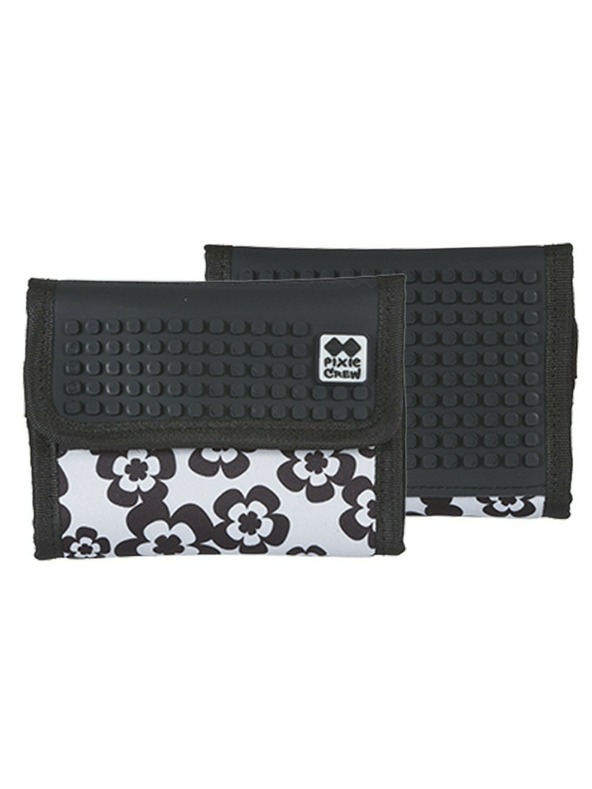 PIXIE CREW PIXIE CREW kreativni crno-bijeli cvjetni novčanik