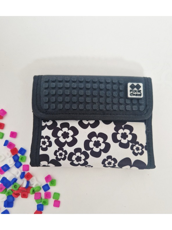 PIXIE CREW PIXIE CREW kreativni crno-bijeli cvjetni novčanik