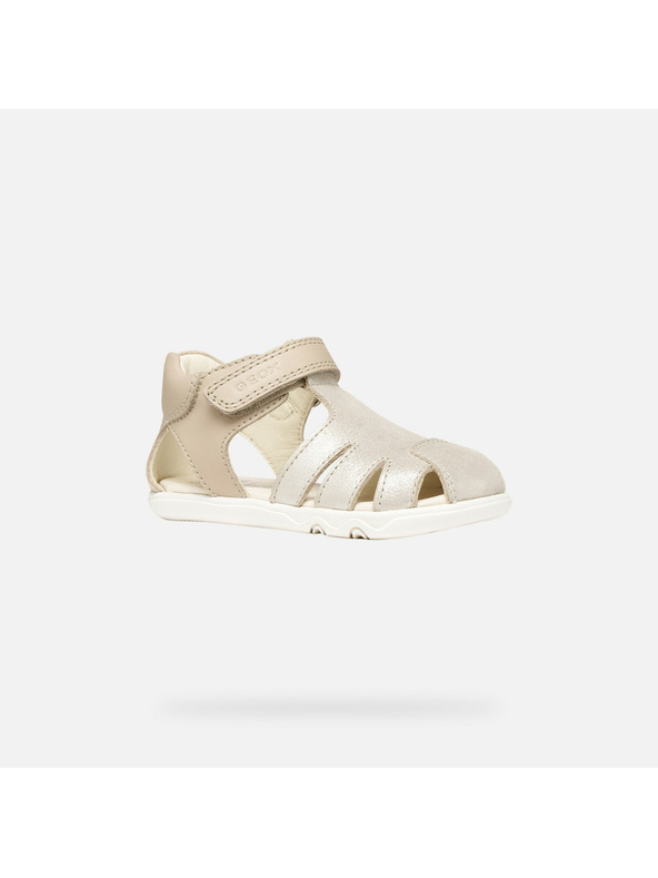 Geox Bež djevojačke barefoot sandale Geox Sandal Steppieup