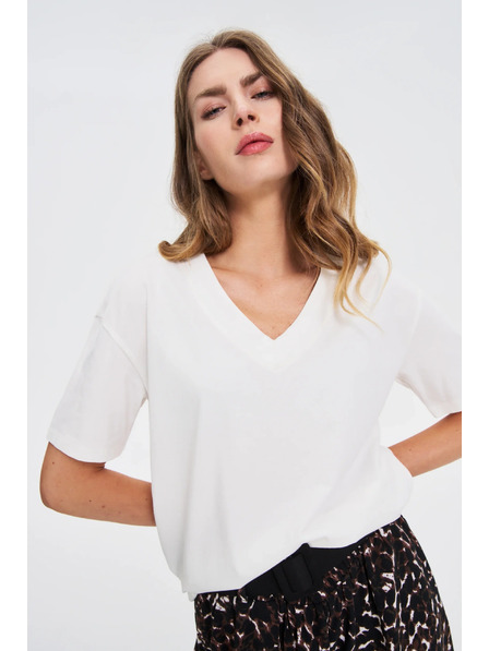 Moodo Bijeli top s V-izrezom Moodo