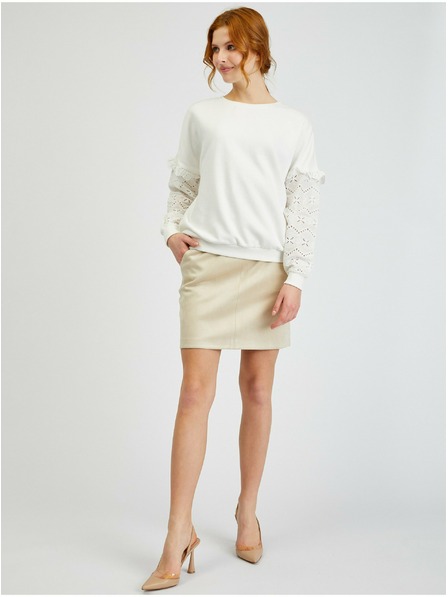 Orsay Bijeli ženski pulover s ukrasnim rukavima ORSAY