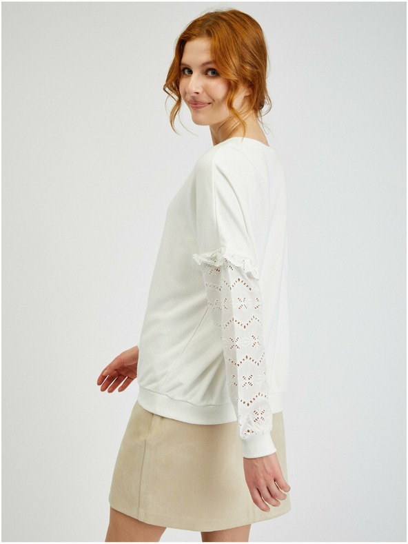 Orsay Bijeli ženski pulover s ukrasnim rukavima ORSAY