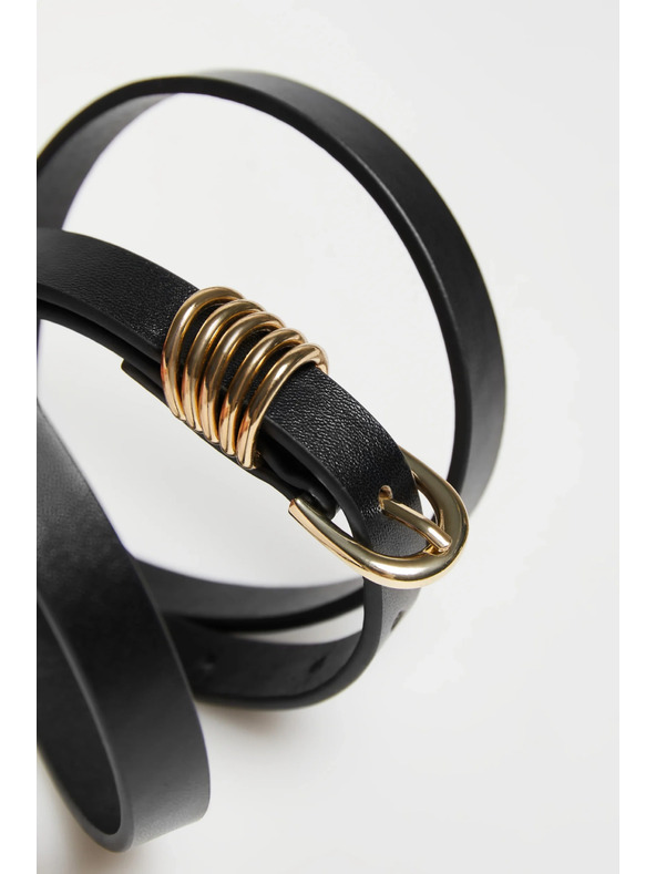 Moodo Kaiš sa kopčom u zlatnoj boji crni Moodo