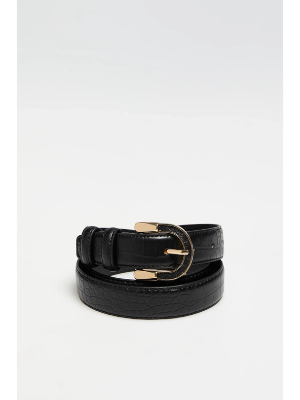 Moodo Kaiš s dekorativnom kopčom crni Moodo