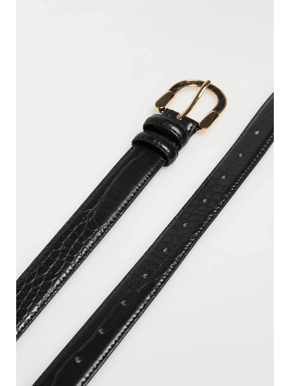 Moodo Kaiš s dekorativnom kopčom crni Moodo