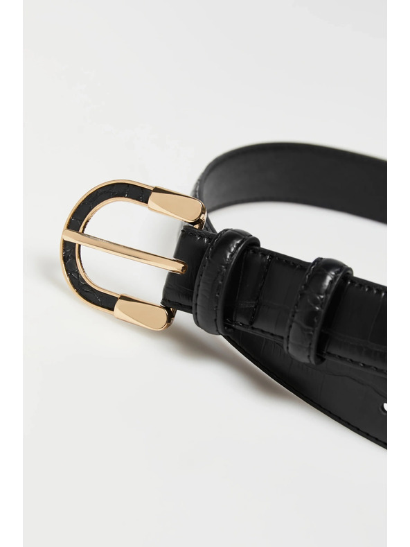 Moodo Kaiš s dekorativnom kopčom crni Moodo