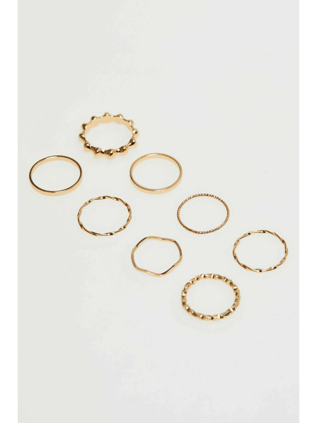 Moodo Set of Delicate Rings in Gold Color Moodo