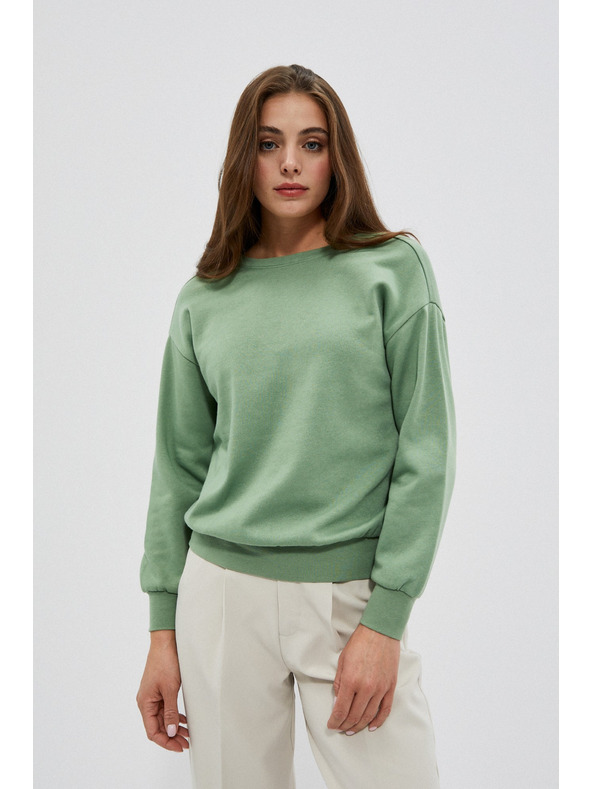 Moodo Bluza s izrezom na leđima maslinasta Moodo