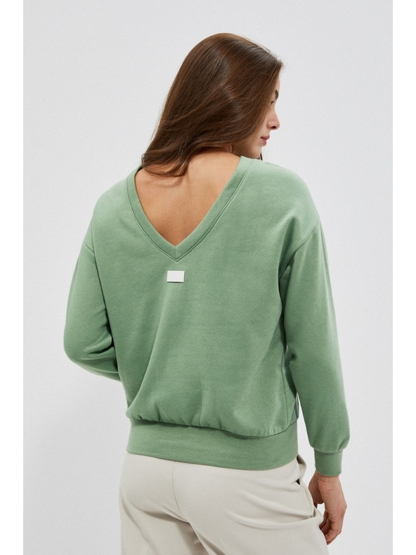 Moodo Bluza s izrezom na leđima maslinasta Moodo