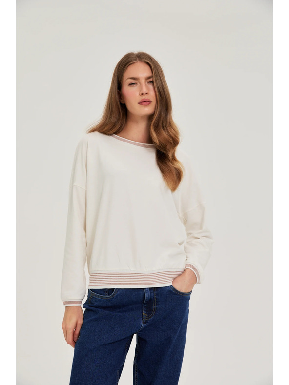 Moodo Pamučna dukserica bež Moodo