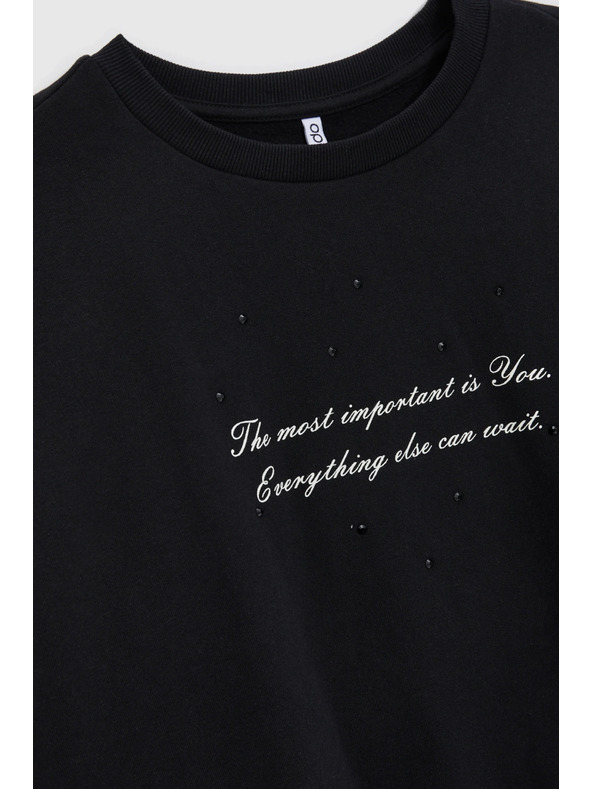 Moodo Dukserica s natpisom crna Moodo