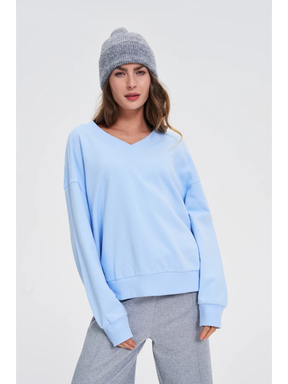 Moodo Bluza V-izreza svijetlo plava Moodo