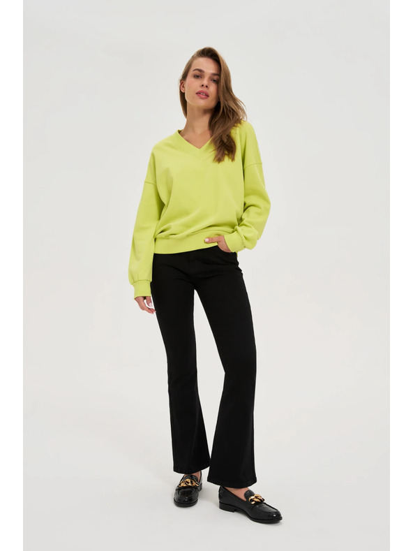 Moodo Bluza V-izreza limun zelena Moodo