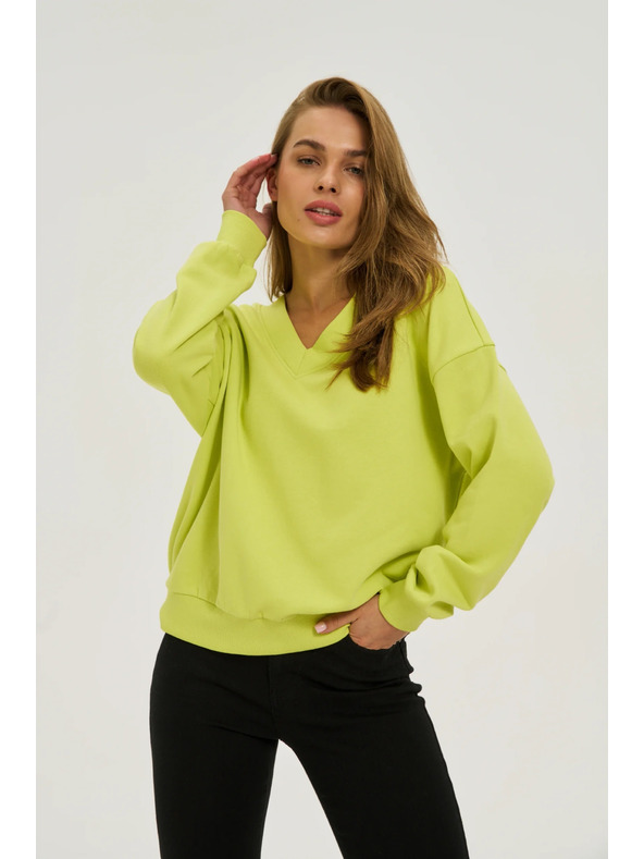 Moodo Bluza V-izreza limun zelena Moodo