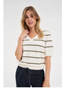 Moodo Bluza u prugama s kratkim rukavima ecru Moodo