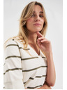 Moodo Bluza u prugama s kratkim rukavima ecru Moodo