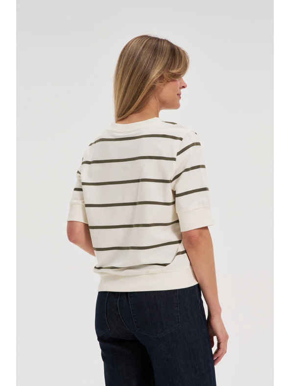 Moodo Bluza u prugama s kratkim rukavima ecru Moodo