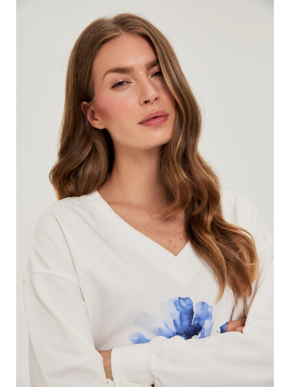 Moodo Pulover s printom bijeli Moodo