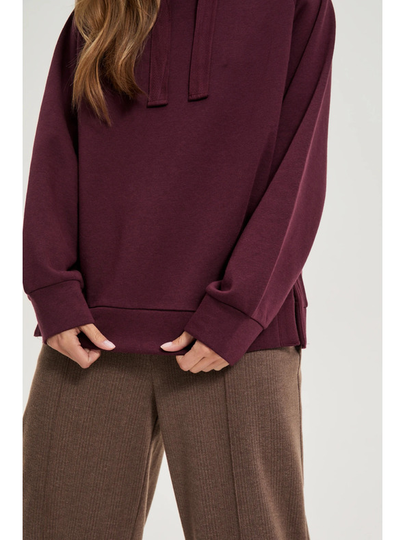 Moodo Dukserica s kapuljačom boja vina Moodo