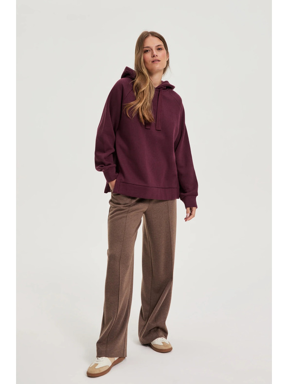 Moodo Dukserica s kapuljačom boja vina Moodo