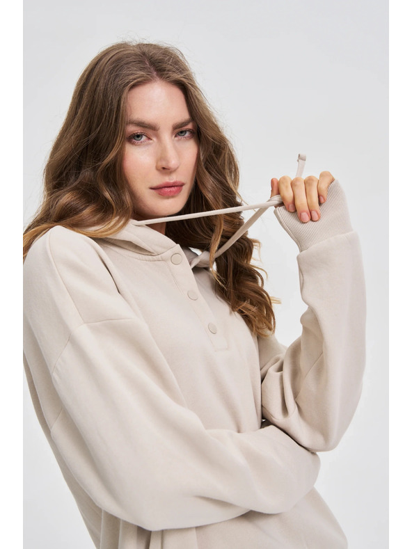 Moodo Dukserica s kapuljačom bež Moodo