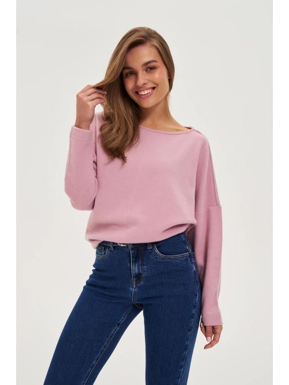 Moodo Glatka ružičasta dukserica Moodo