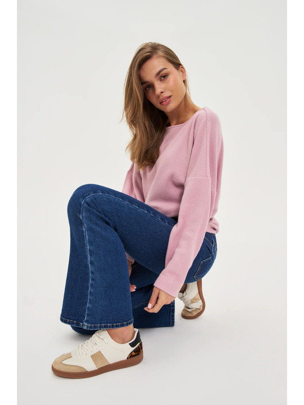 Moodo Glatka ružičasta dukserica Moodo