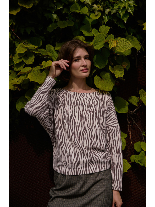 Moodo Bluza sa životinjskim uzorkom bež Moodo