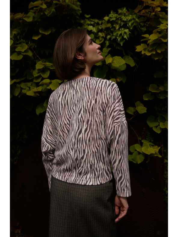 Moodo Bluza sa životinjskim uzorkom bež Moodo