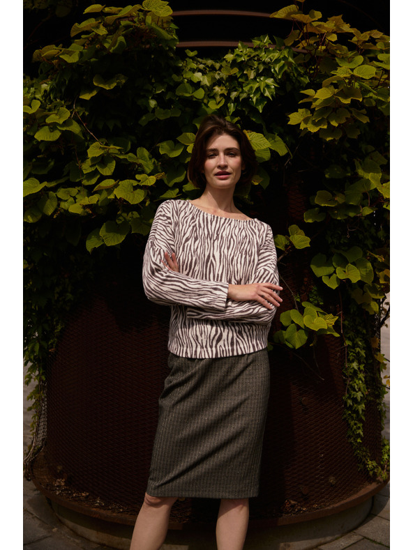 Moodo Bluza sa životinjskim uzorkom bež Moodo