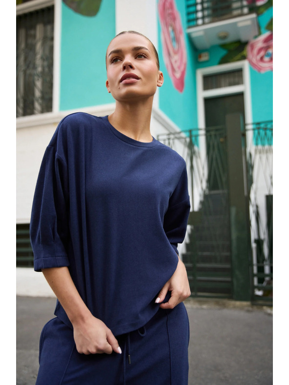 Moodo Pulover s kratkim rukavima tamno plavi Moodo