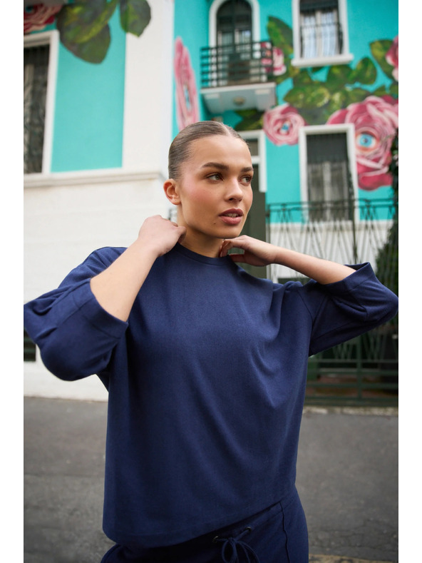 Moodo Pulover s kratkim rukavima tamno plavi Moodo