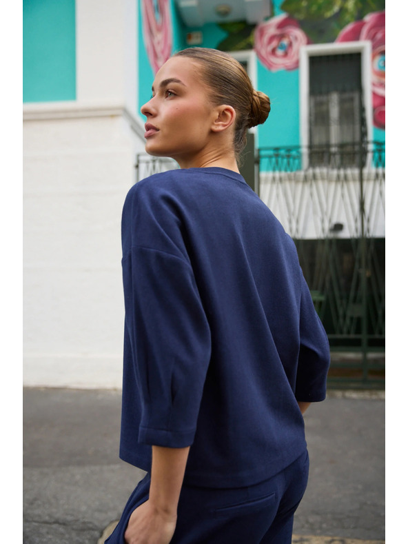 Moodo Pulover s kratkim rukavima tamno plavi Moodo