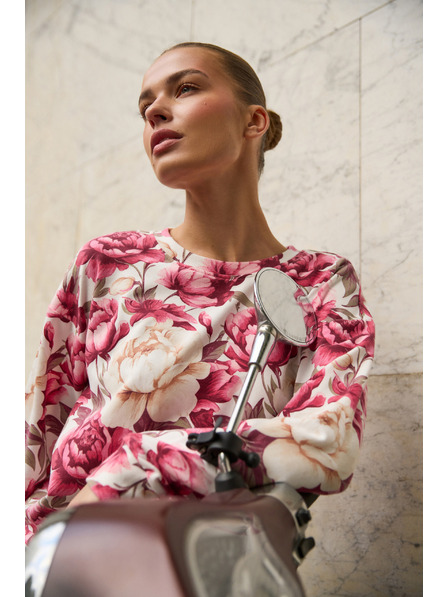 Moodo Floral Hoodie Pink Moodo