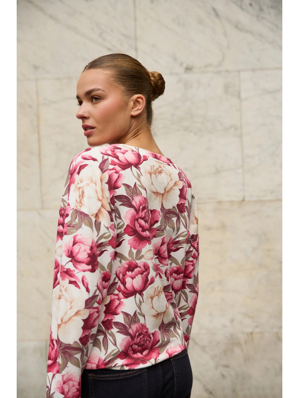 Moodo Cvjetna dukserica ružičasta Moodo