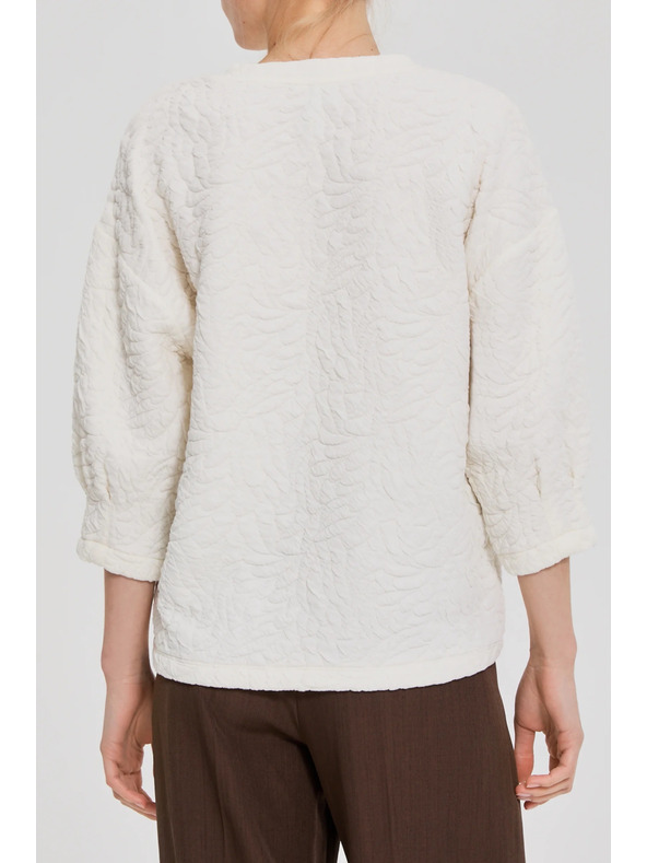 Moodo Dukserica od strukturiranog materijala bijela Moodo