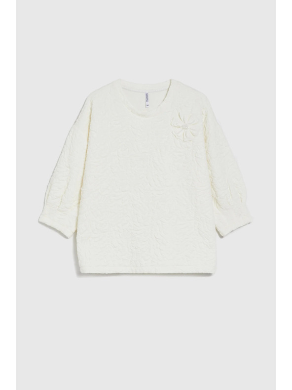 Moodo Dukserica od strukturiranog materijala bijela Moodo